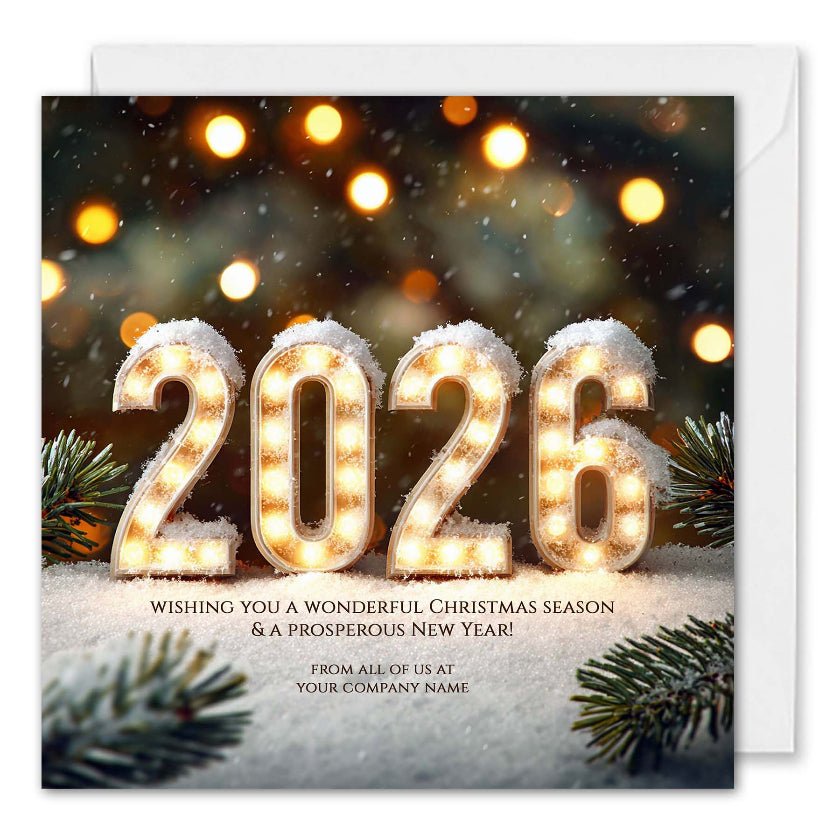 2026 New Year Lights - Corporate Christmas Cards For Clients