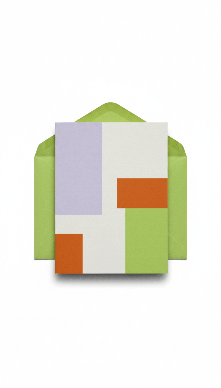 Birthday card with chartreuse envelope