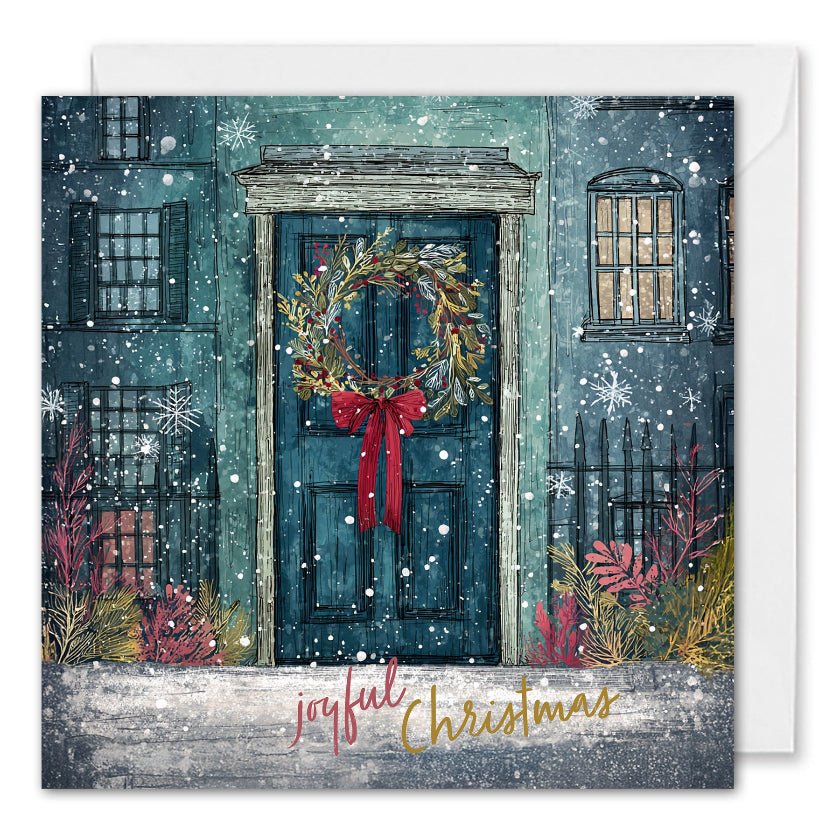 Custom Business Christmas Cards - Estate & Letting Agents - Front Door Wreath