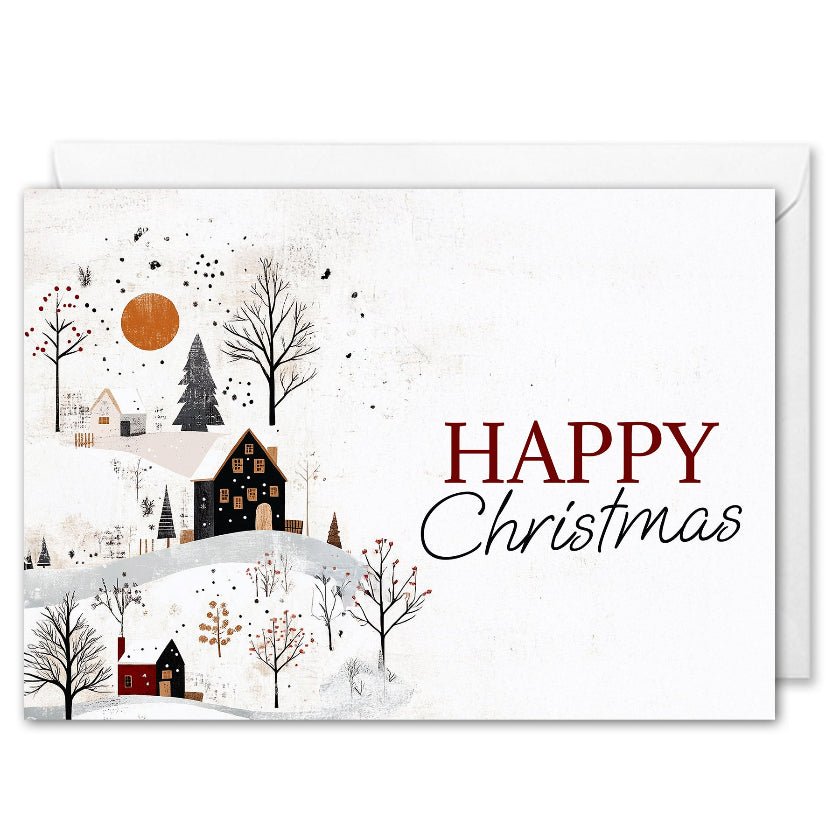 Company Logo Christmas Cards - Estate & Letting Agents - Snowy Houses