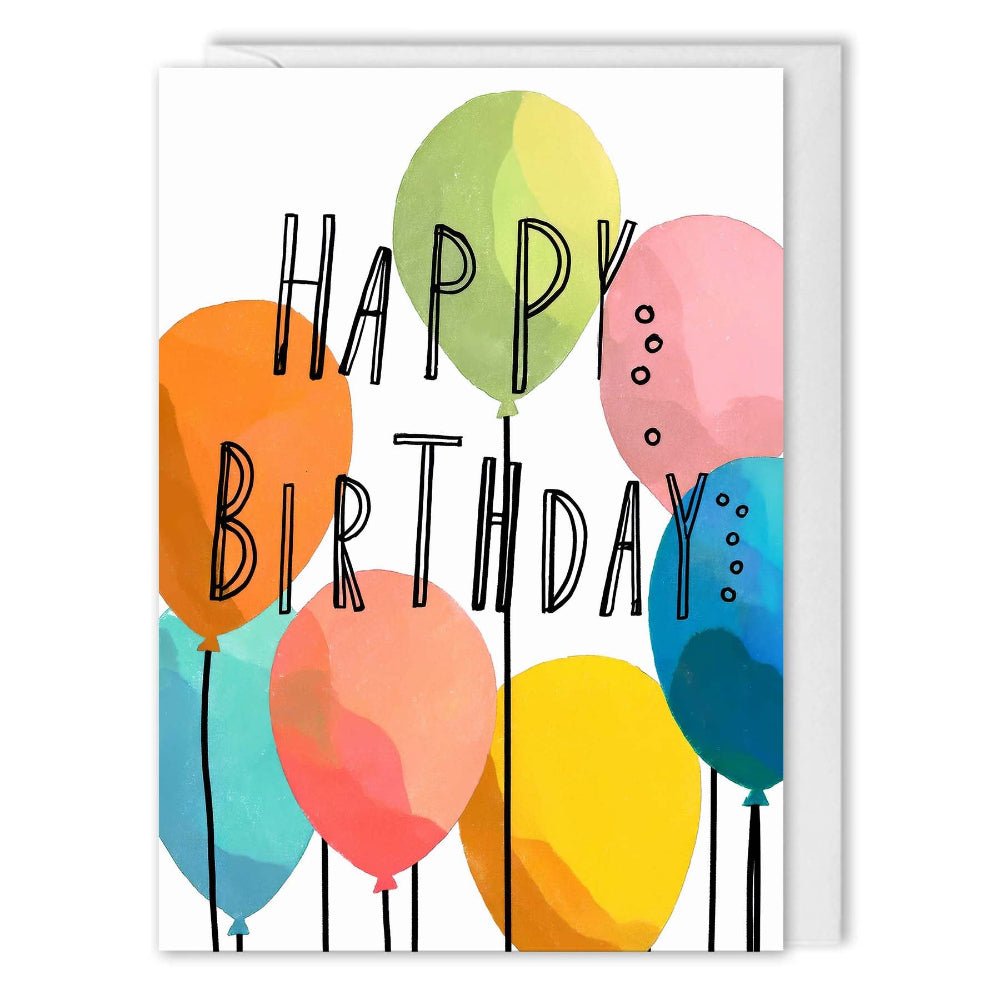 Corporate Birthday Cards - Colourful Balloons - Custom Logo