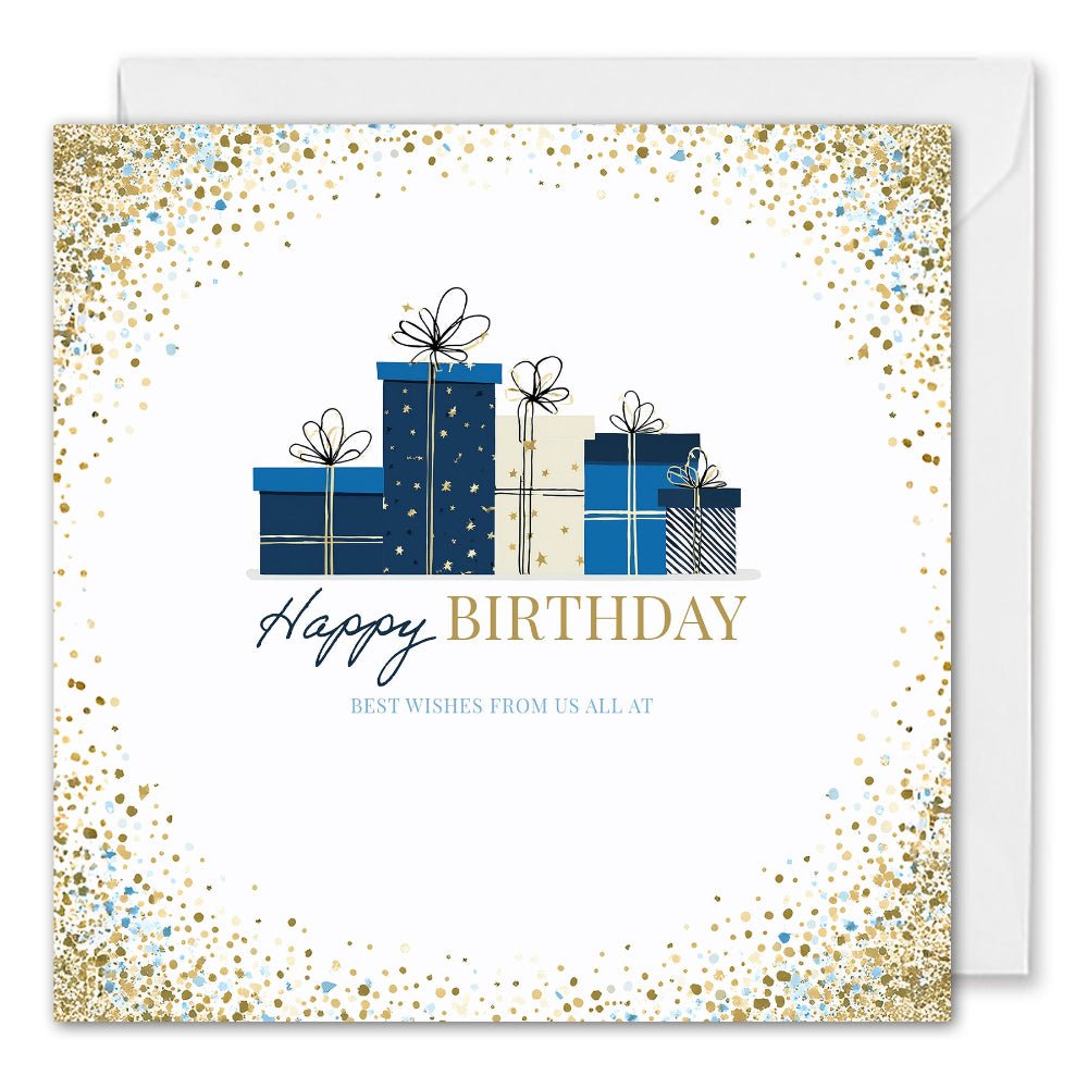 Corporate Birthday Cards - Gifts - Custom Logo - Navy & Gold
