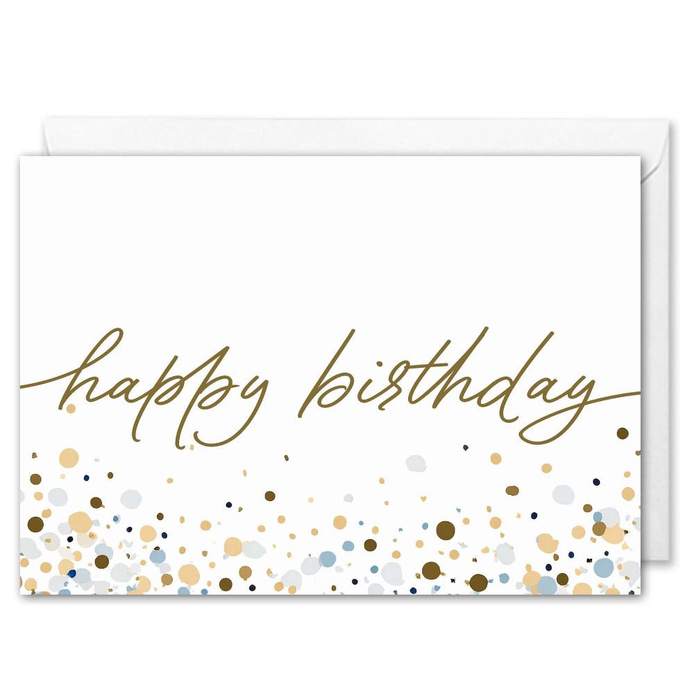 Corporate Birthday Cards - Elegant Confetti - Custom Logo