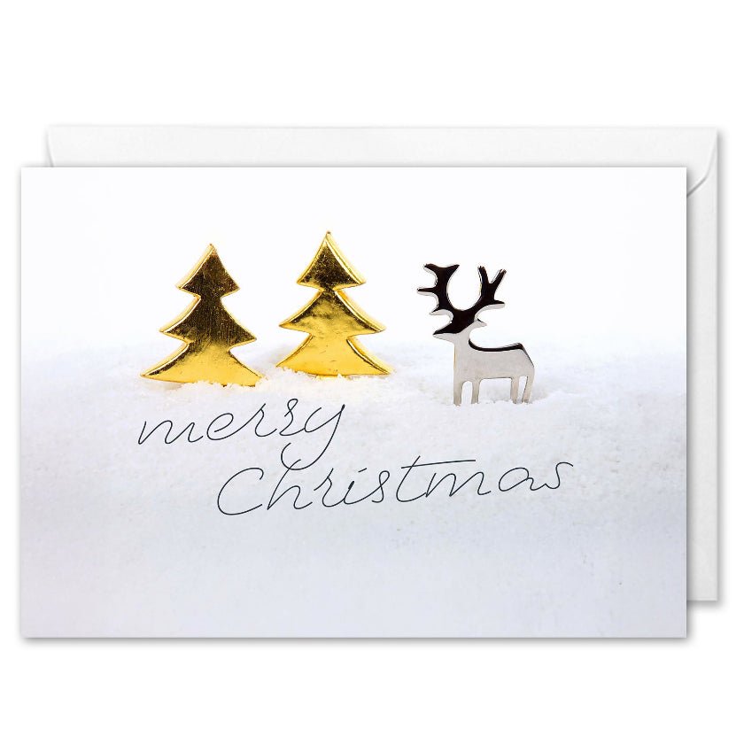 Custom Corporate Christmas Cards - Silver and Gold