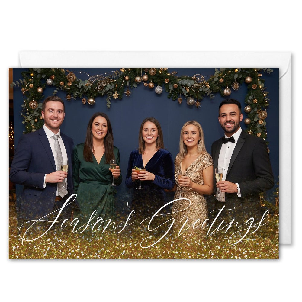 Corporate Christmas Photo Cards - Glitter Elegance