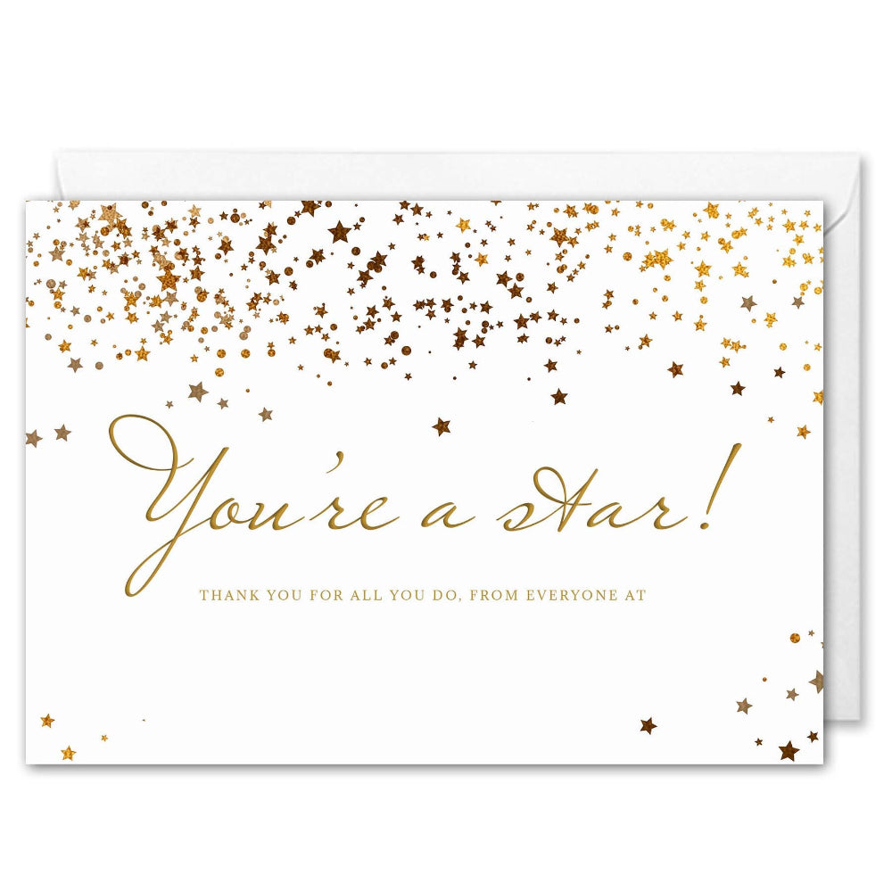 Employee Appreciation Cards - You're A Star - Custom Logo