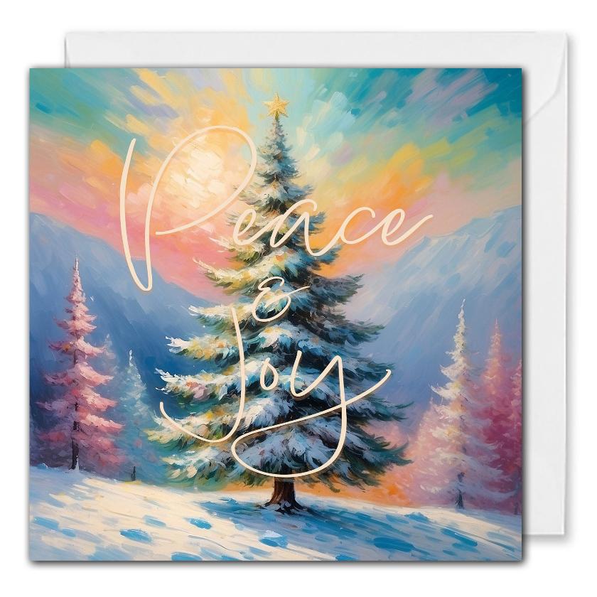 Custom Business Christmas Cards With Logo - Peace & Joy