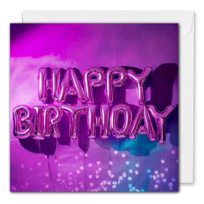 Custom Business Birthday Cards - Purple Birthday Balloons | Greetd