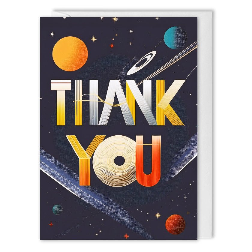 Custom Business Thank You Cards - Employees & Customers - Retro Space