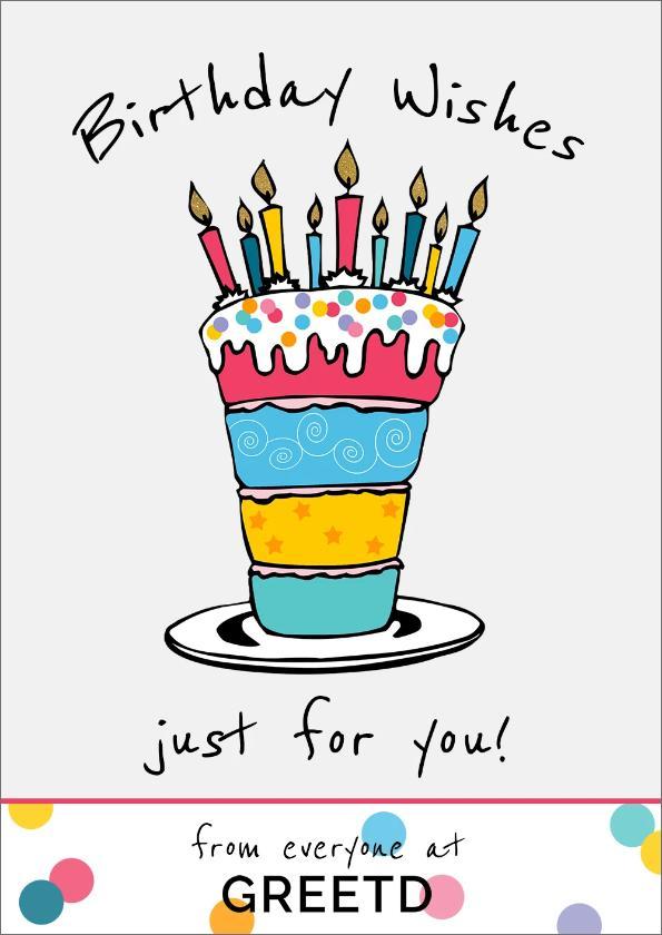 Birthday Cake Business Birthday Card - B2B