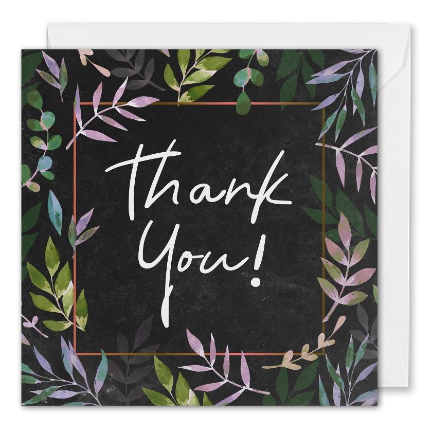 Personalised Corporate Thank You Card Leaves