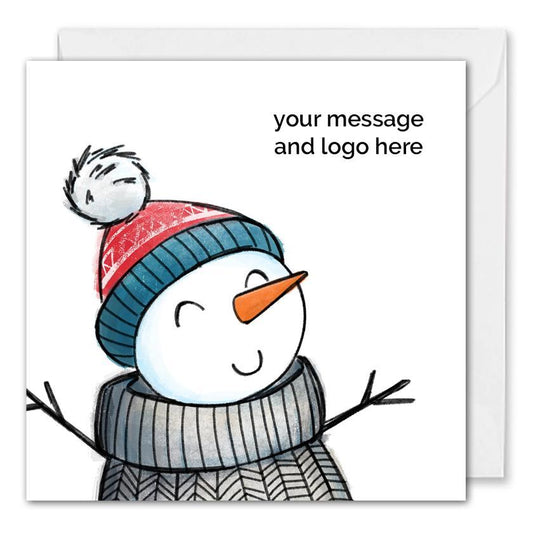 Personalised Logo Snowman Christmas Card Corporate