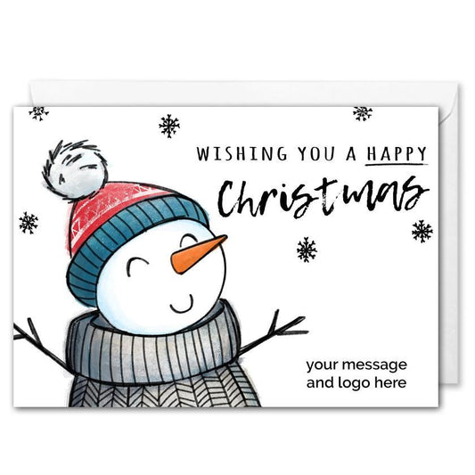 Snowman Custom Business Christmas Card