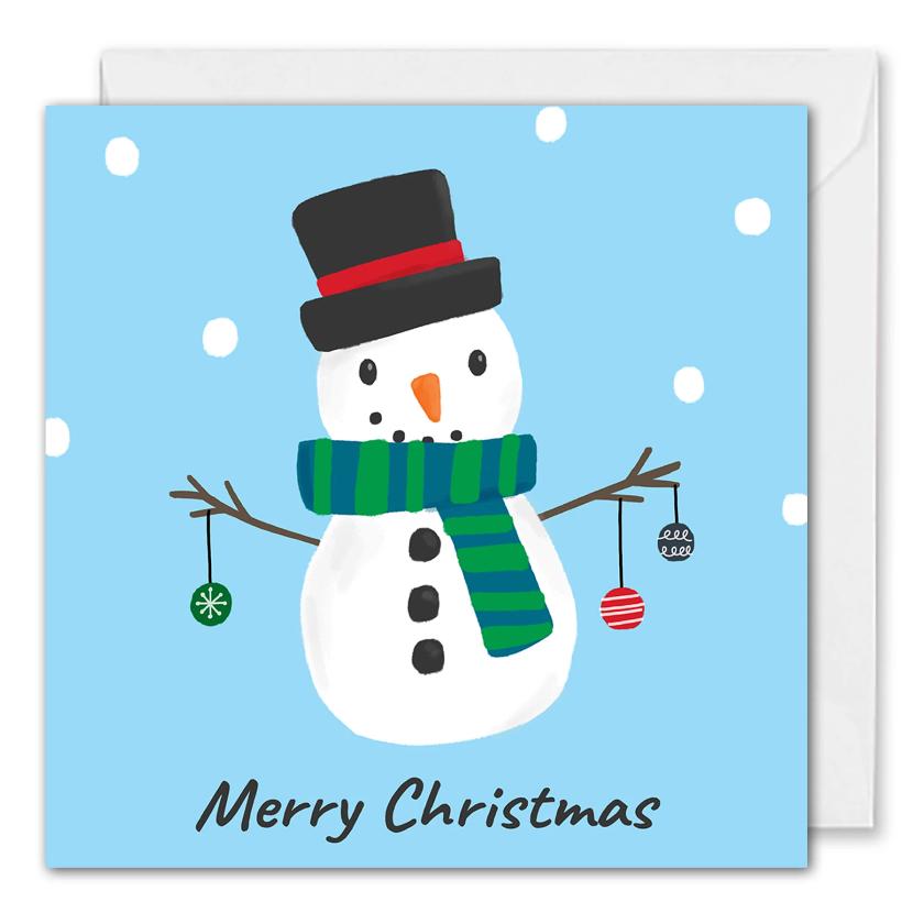 Festive Snowman Christmas Card Business - Custom Logo