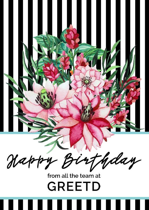 Personalised Business Birthday Card - Floral