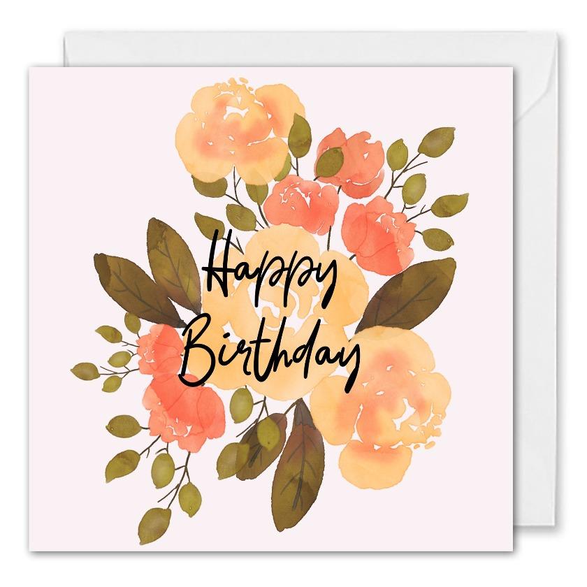 Custom Corporate Birthday Card - Roses Floral