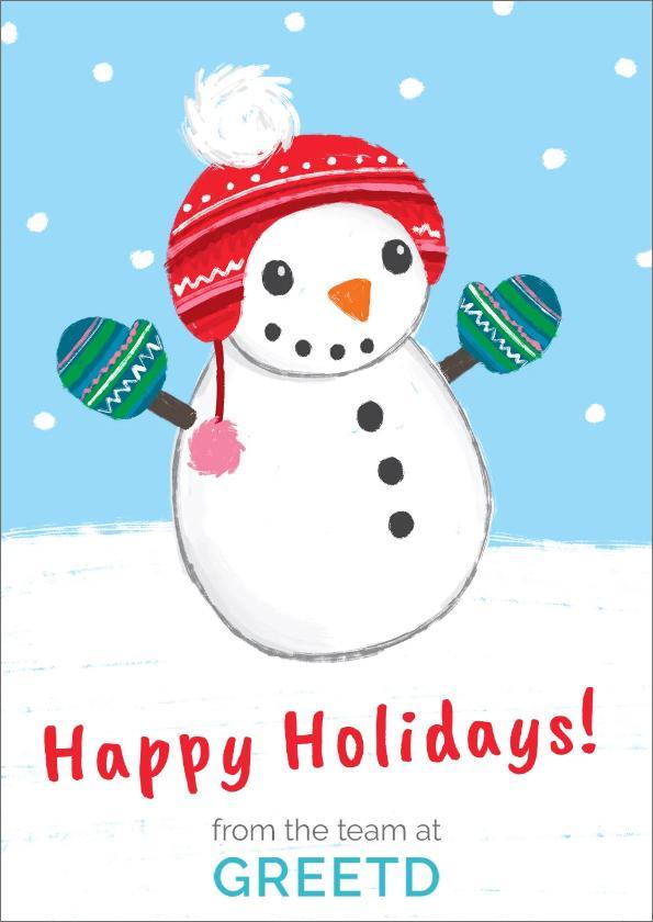 Custom Corporate Christmas Card Snowman