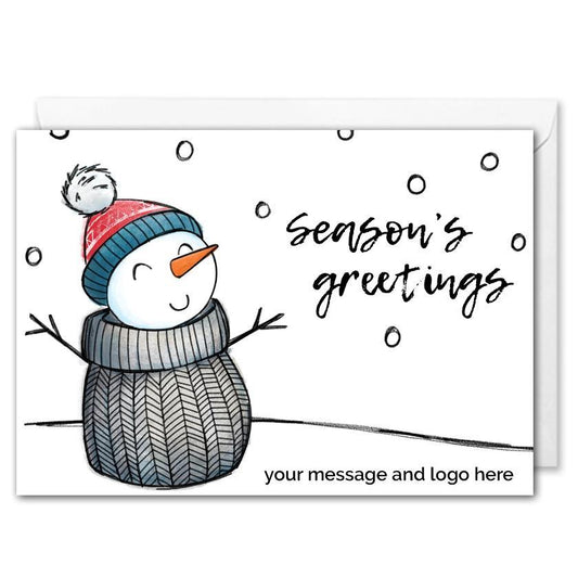 Personalised Snowman Christmas Card Corporate