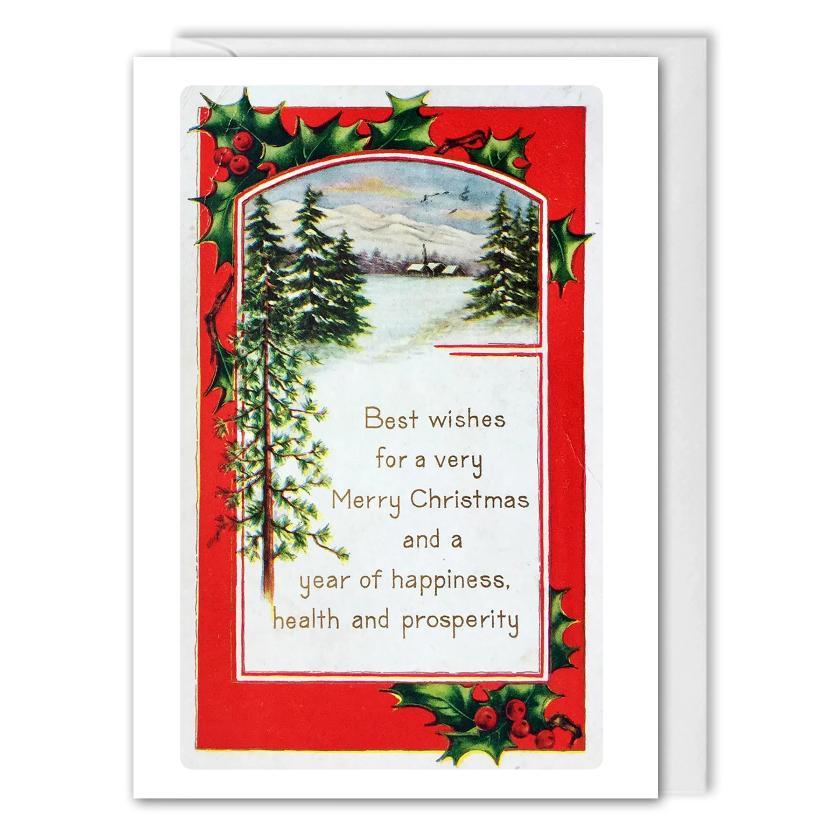 Custom Logo Corporate Vintage Christmas Greetings Card - B2B