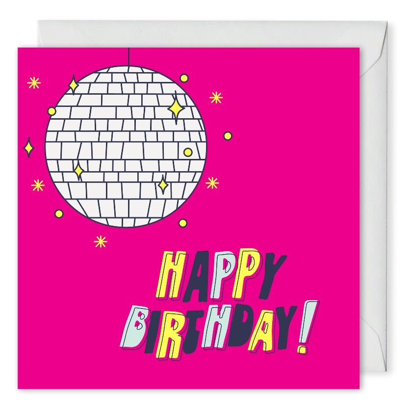 Custom Business Birthday Card Disco Ball