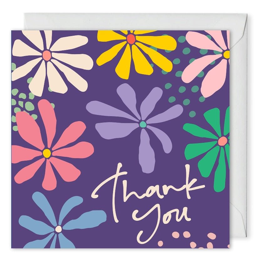 Custom Business Thank You Card Modern Flowers