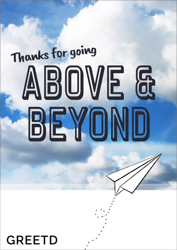 Personalised Employee Recognition Card - Above & Beyond