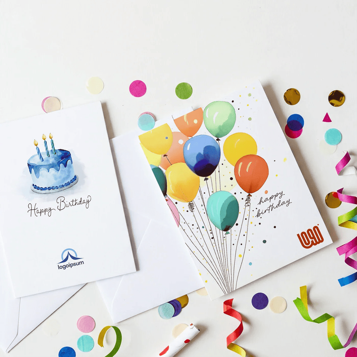 Corporate Birthday Cards - Custom Logo - Clients & Customers