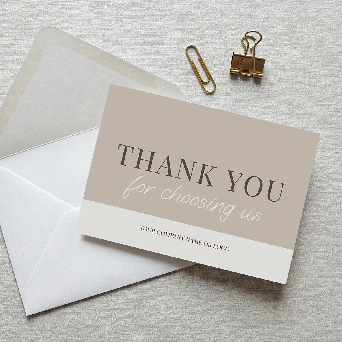 Business Thank You Cards With Company Name or Logo