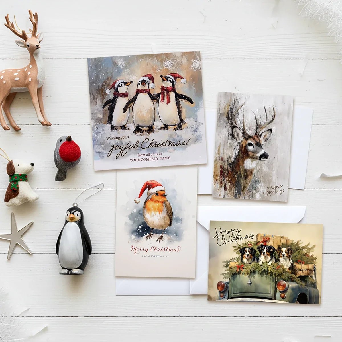 Corporate Christmas cards animal theme