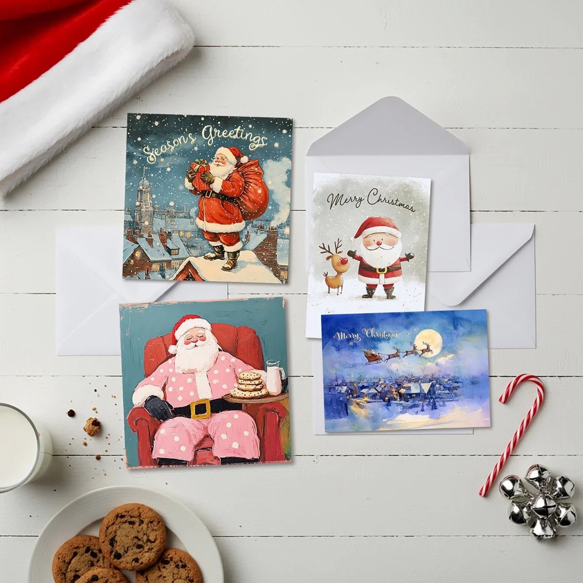Corporate Christmas cards Santa theme