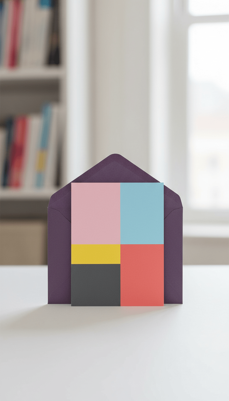 Encouragement card with urban plum envelope