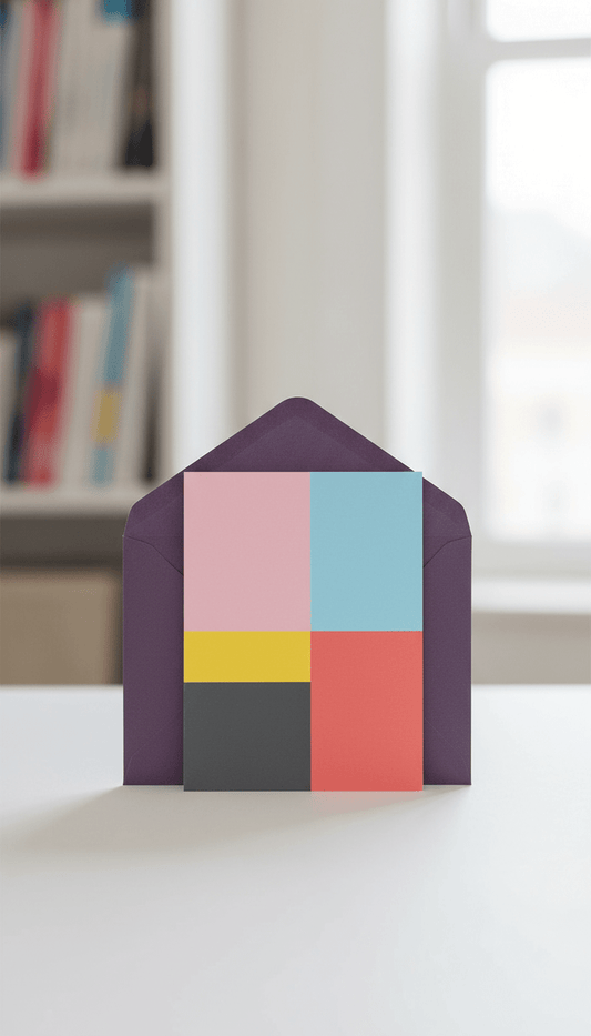 Encouragement card with urban plum envelope