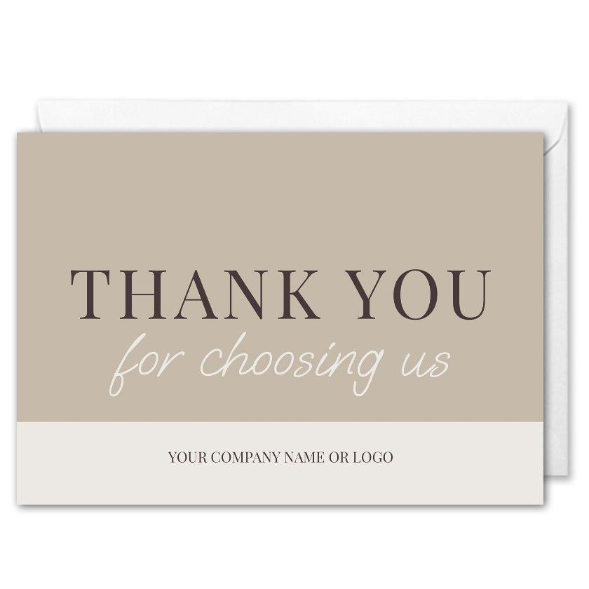 Brand Colour Business Thank You Cards - Custom Logo