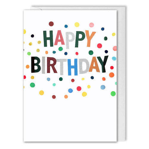 Business Happy Birthday Cards With Logo - Colourful Confetti - Employees, Clients