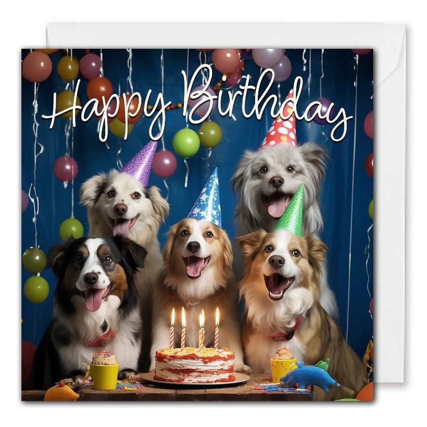 Personalised Birthday Party Dogs Card - Customers, Employees