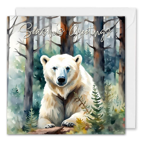 polar bear custom business christmas cards