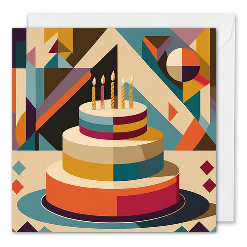 Custom Business Birthday Cards - Retro Cake - Bulk - Add Logo