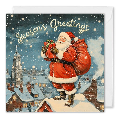 vintage santa claus corporate christmas cards