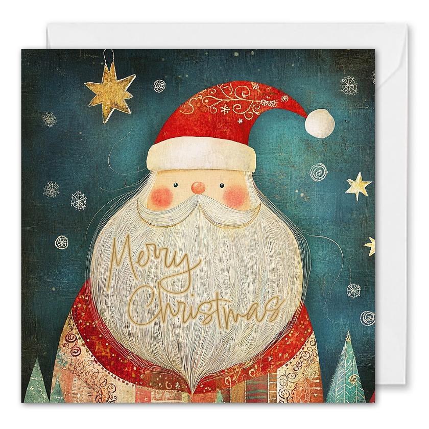 Business Christmas Cards For Clients & Employees - Merry Christmas Santa