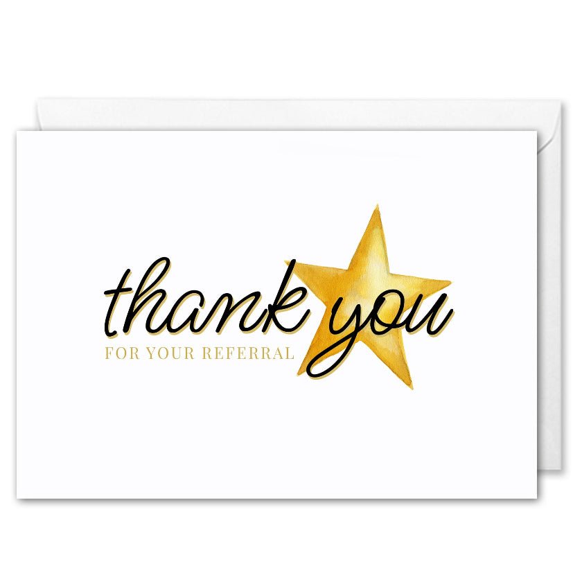Star Business Referral Thank You Card - Custom Logo

