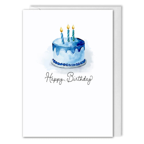 Business Birthday Cards With Company Logo - Blue Birthday Cake | Greetd