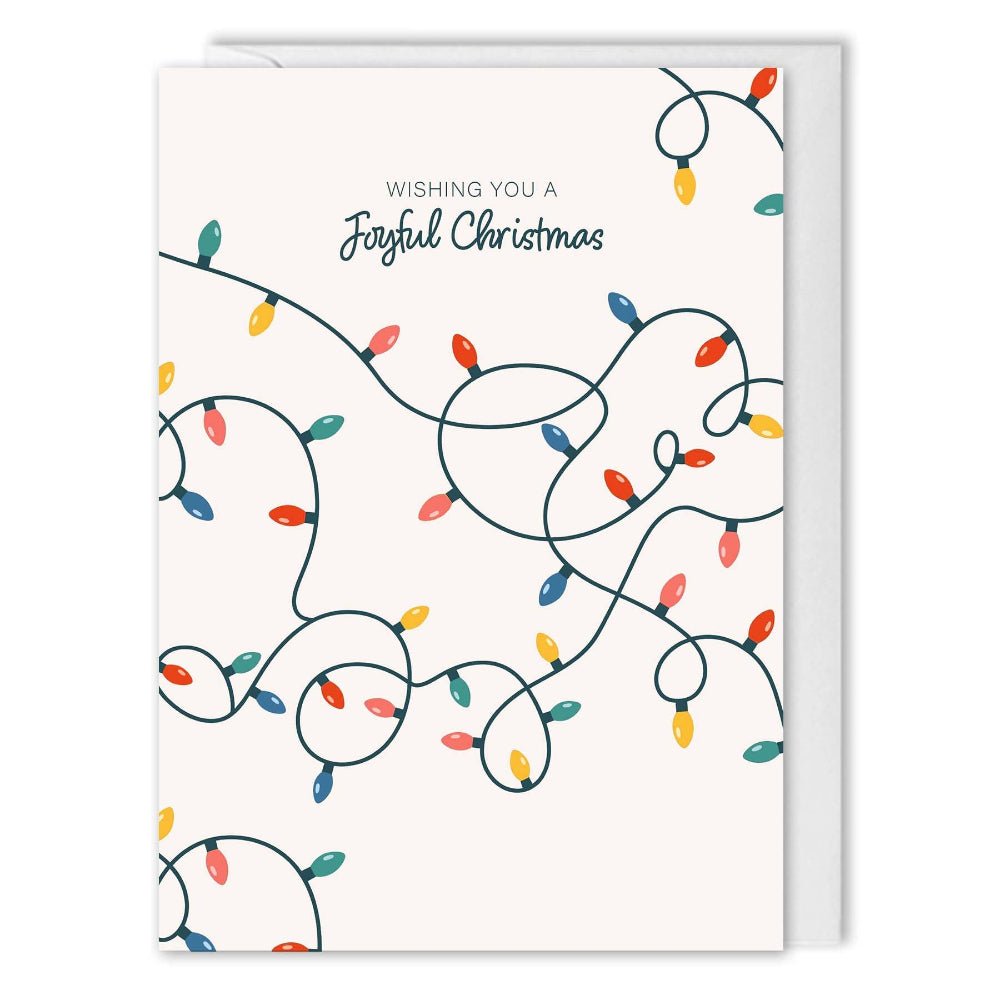 Brand Colour Christmas Cards - Custom Logo - Joyful Lights