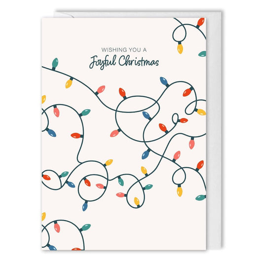 Brand Colour Christmas Cards - Custom Logo - Joyful Lights