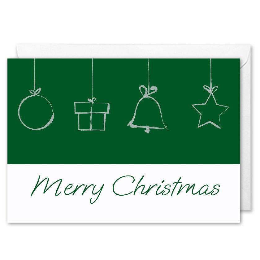 Brand Colour Christmas Cards With Logo - Holiday Ornaments 