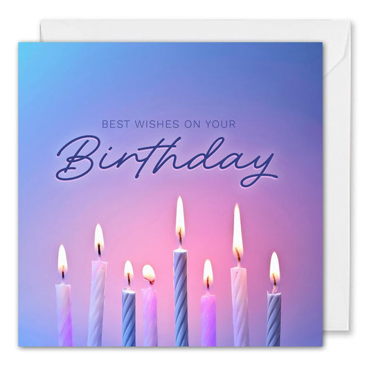 custom business birthday cards - best wishes candles