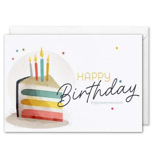 business birthday cards - custom logo - birthday cake slice