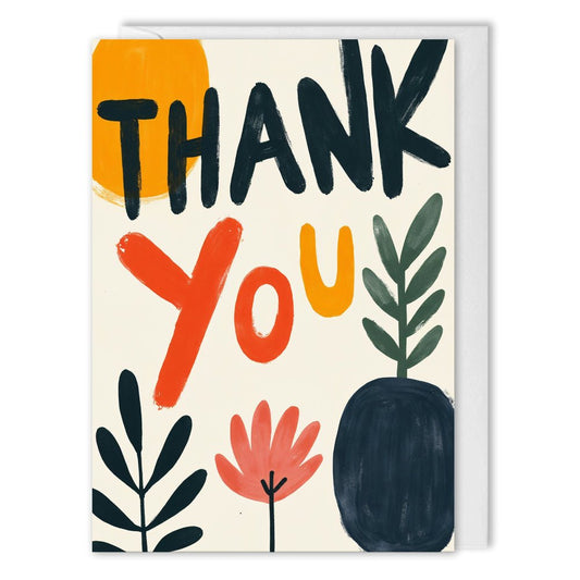 Business Thank You Card Bold Abstract Floral 
