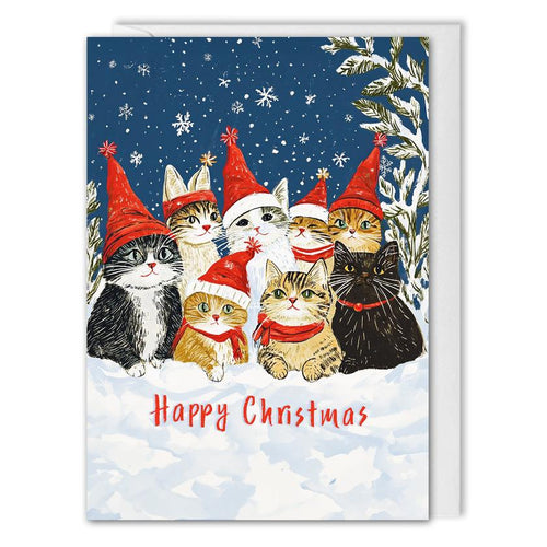 Custom Business Christmas Cards To Customers - Festive Cats