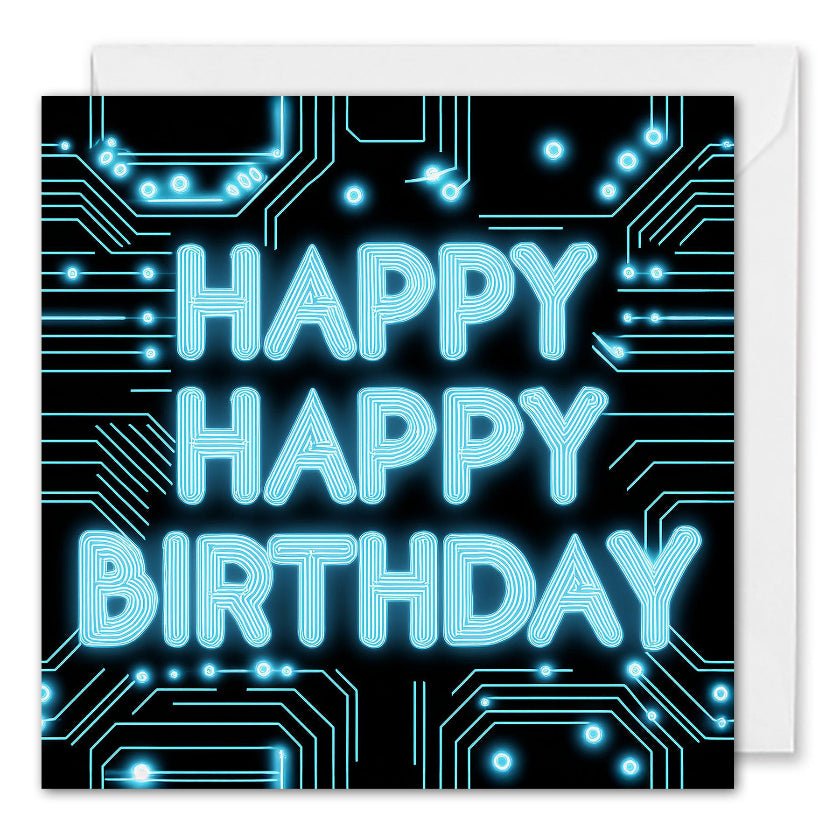 Business Birthday Cards - Circuitry, Engineering, Technology, IT, Computer, Digital 