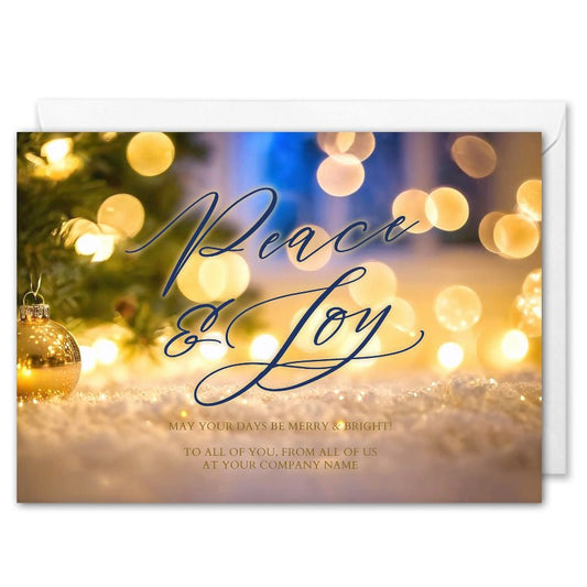 Corporate Christmas Cards With Logo - Peace & Joy 